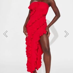 Red Ruffle Dress